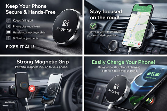 Magnetic Car Phone Holder – Strong Grip Mount for Safe Driving