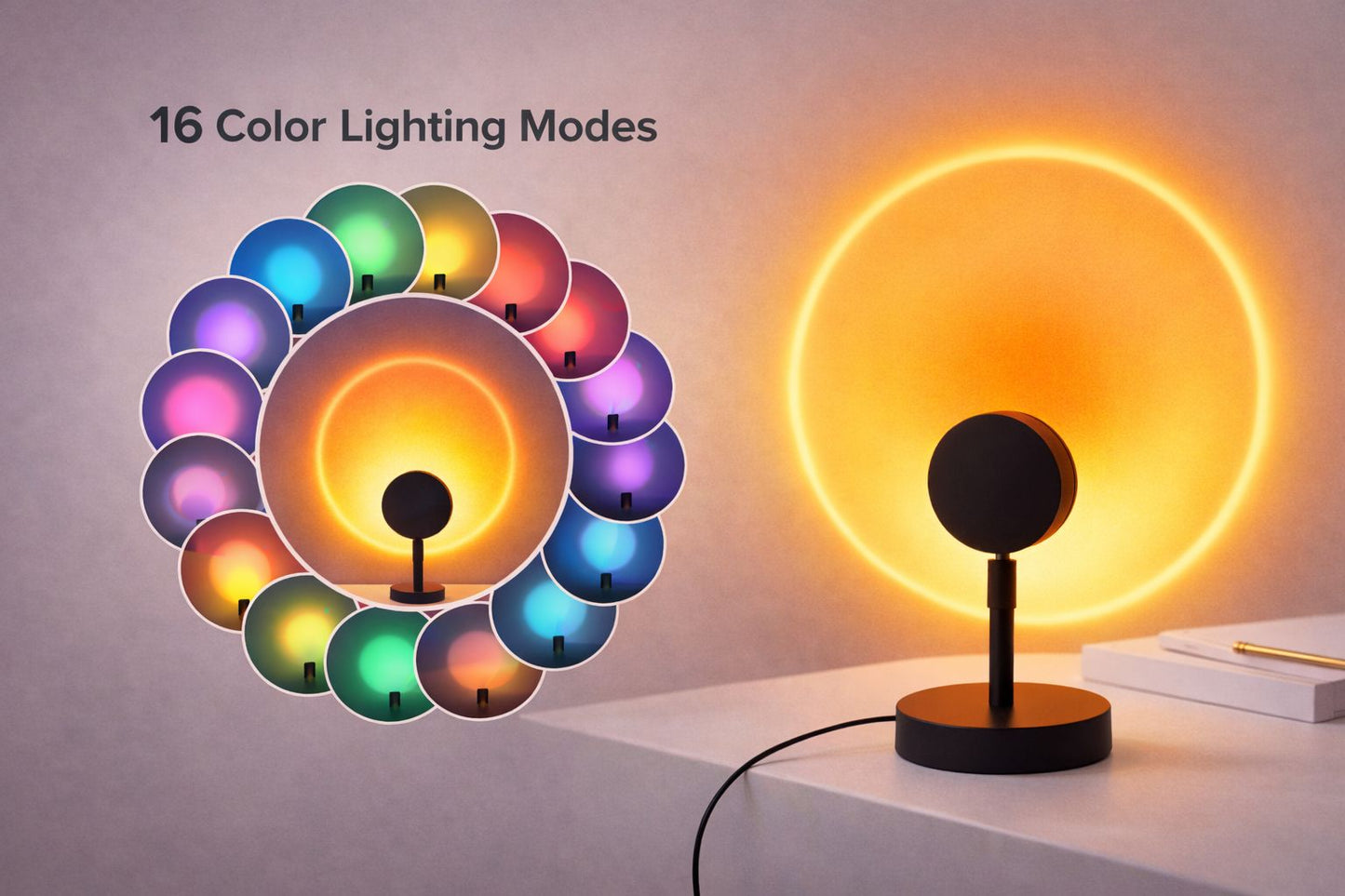 RGB Sunset Projection Lamp for Ambient Lighting