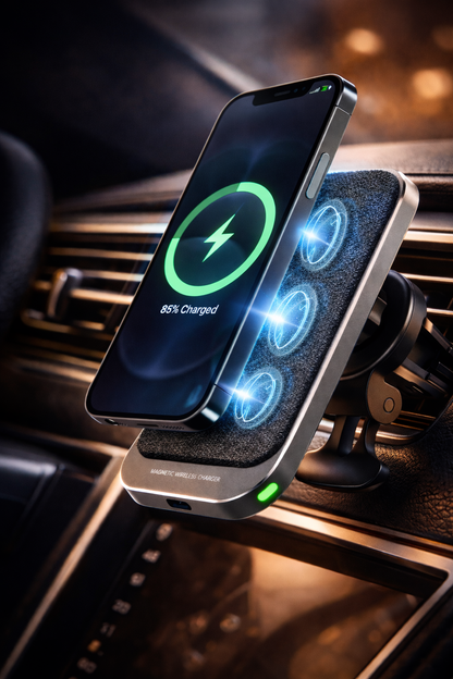 MagDrive™ MagSafe Wireless Car Charger – 15W Fast Magnetic Vent Mount